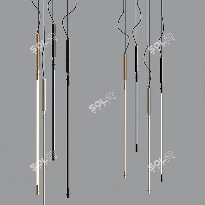 Elegant Colibri Suspension Lights 3D model image 2