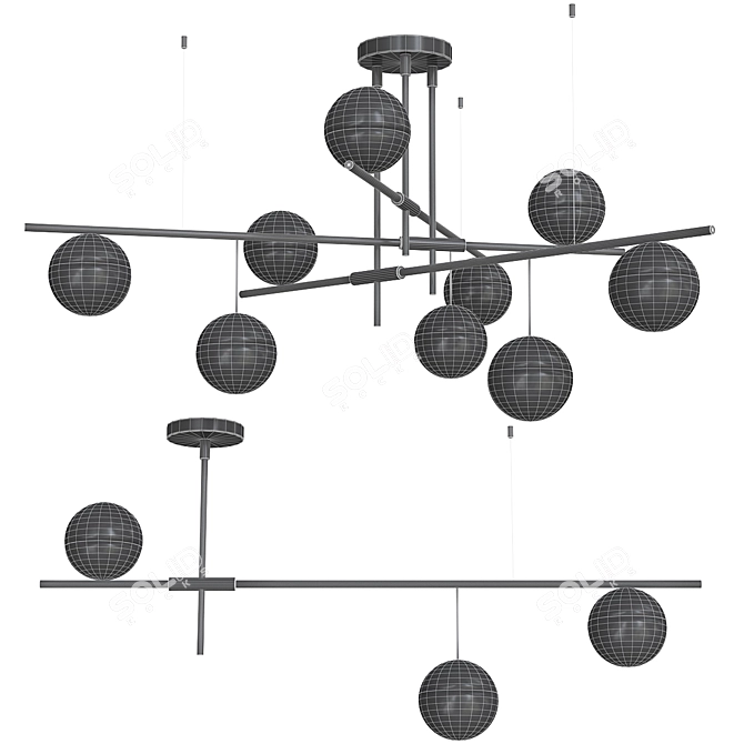 Modern Technum Chandelier by Anzazo 3D model image 2