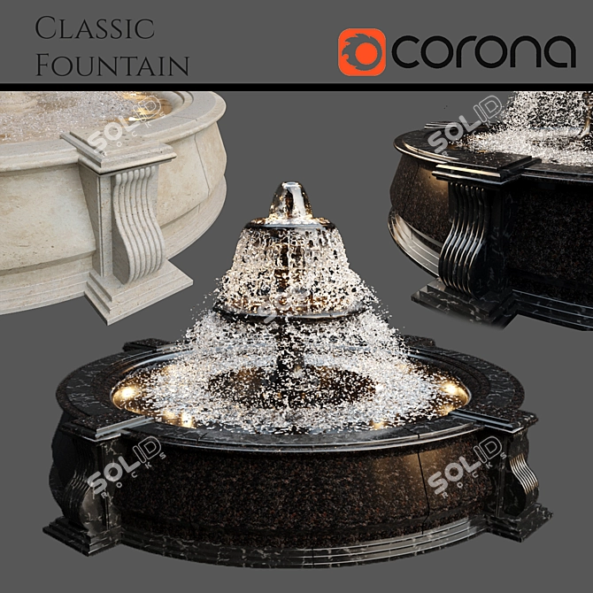 Timeless Elegance: Classic Fountain 3D model image 2