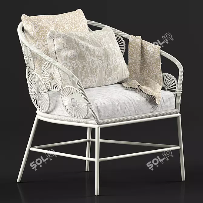 Ibiza White Hanging Armchair Kare 3D model image 1