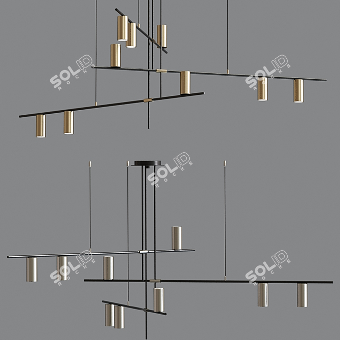 Mid Century Chandelier Collection 3D model image 3