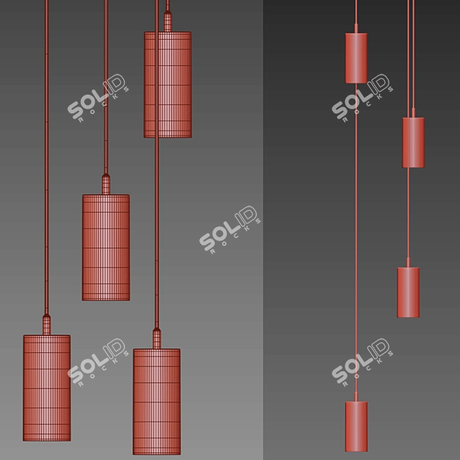 Mid Century Chandelier Collection 3D model image 4