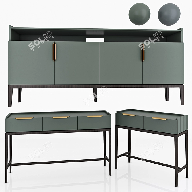 Modern Metropolitan Console Set 3D model image 4