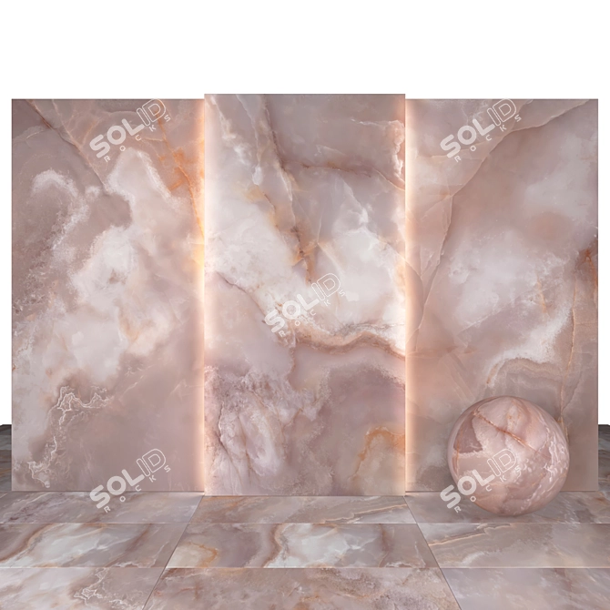 Coral Onyx Texture Set - High Gloss, Multi-Format 3D model image 1