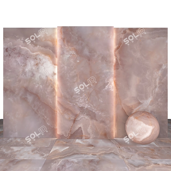 Coral Onyx Texture Set - High Gloss, Multi-Format 3D model image 2