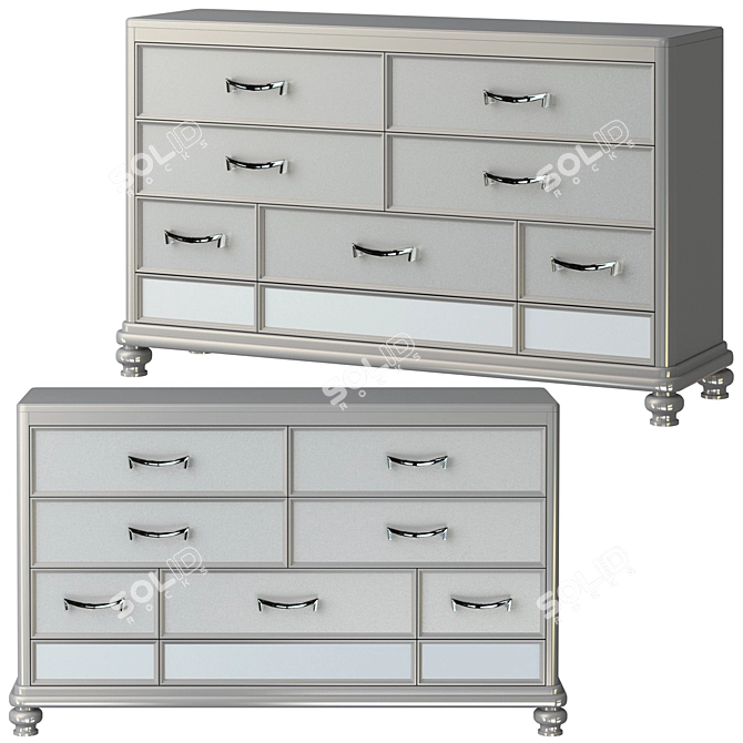 Elegant Coralayne Large Chest of Drawers 3D model image 1