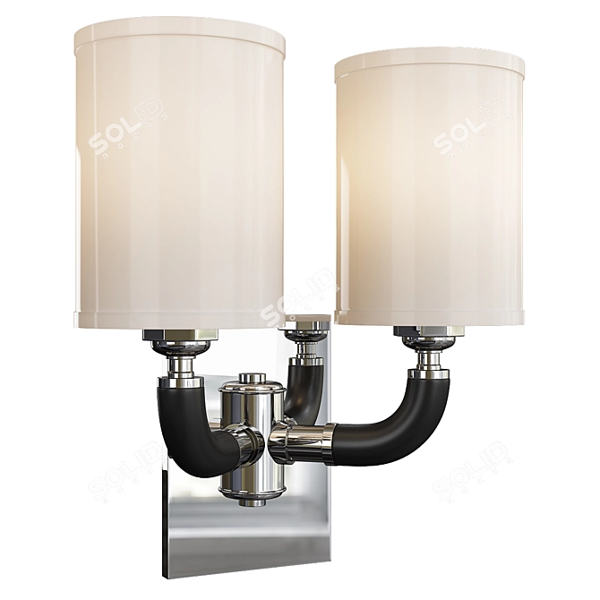 Elegant Huxley Polished Nickel Sconce 3D model image 1