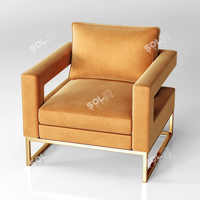 Sunshine Yellow Armchair 3D model image 3