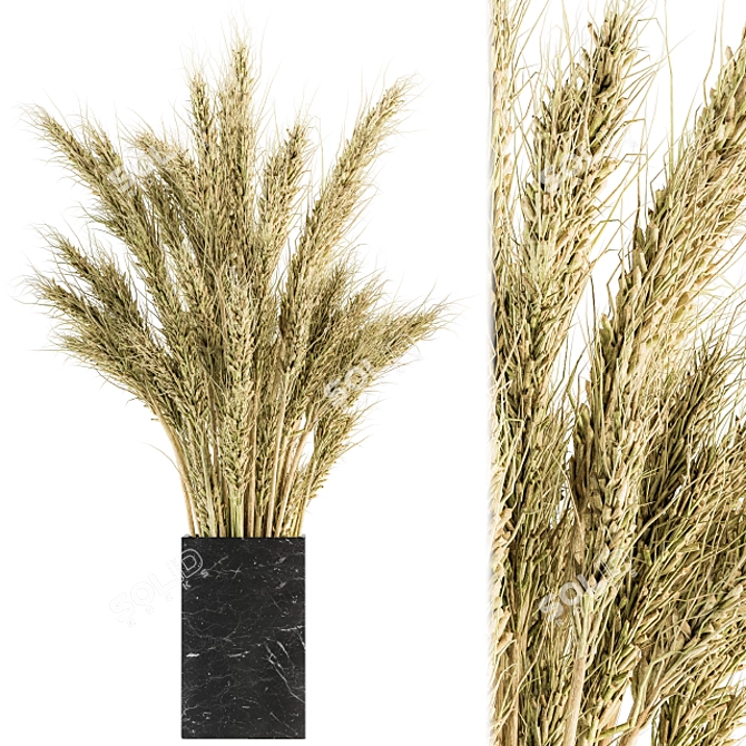 Decorative Dried Wheat Bundle 3D model image 1