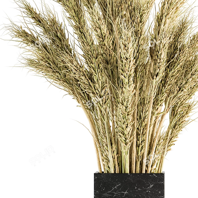 Decorative Dried Wheat Bundle 3D model image 3