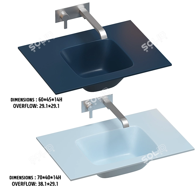 ARTELINEA Undercounter Wash Basin Set 3D model image 4