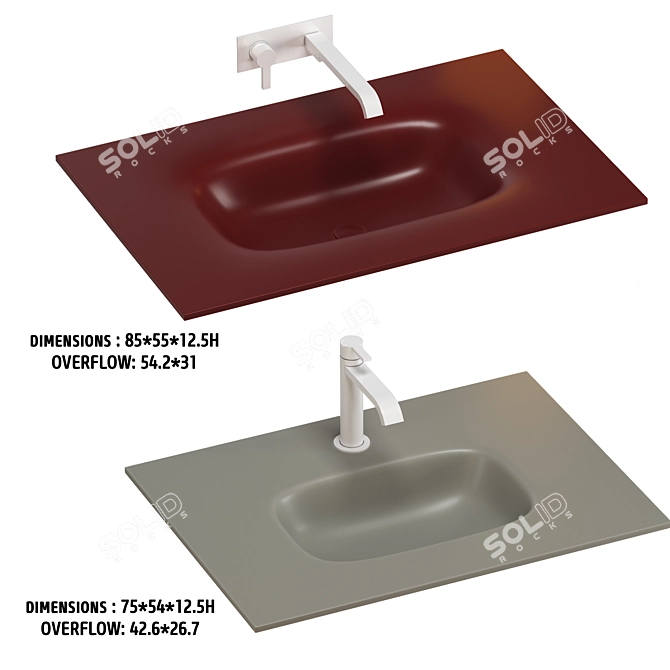 ARTELINEA Undercounter Wash Basin Set 3D model image 5