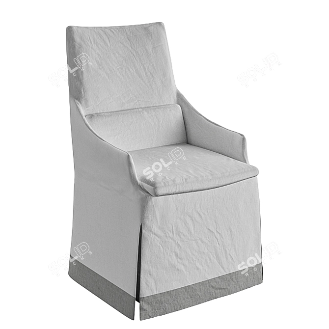 Elegant Slip Cover Chair 3D model image 1