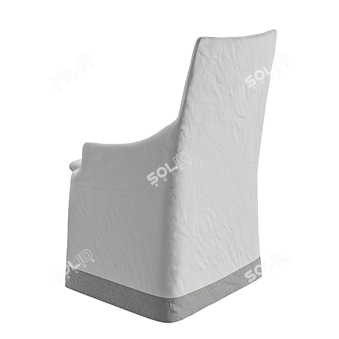 Elegant Slip Cover Chair 3D model image 3