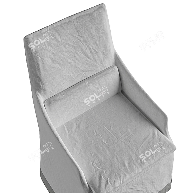 Elegant Slip Cover Chair 3D model image 5