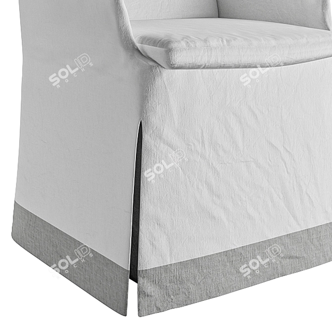 Elegant Slip Cover Chair 3D model image 6