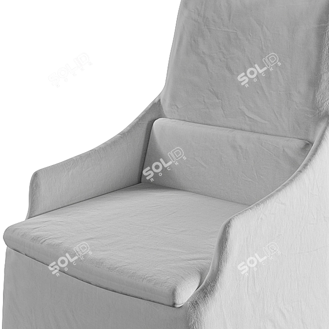 Elegant Slip Cover Chair 3D model image 7
