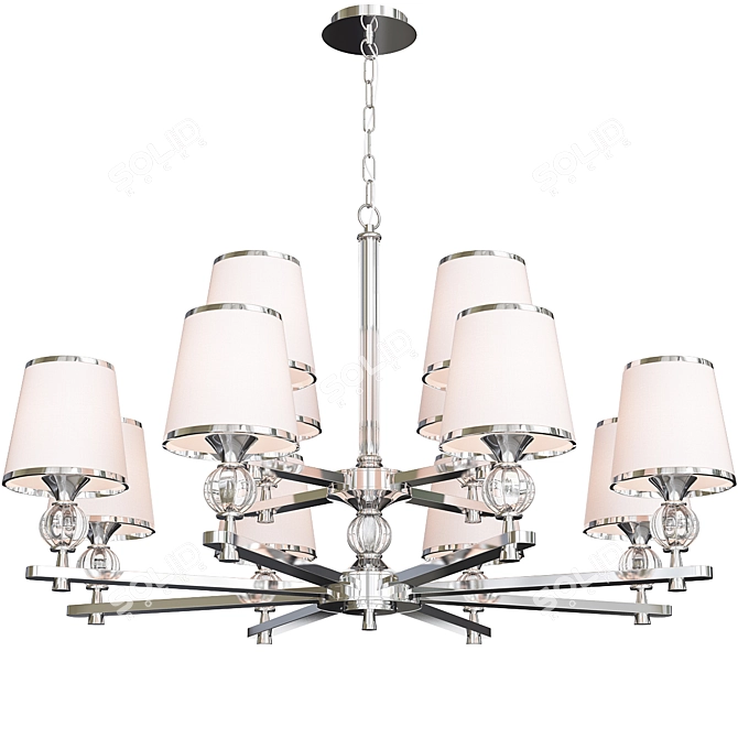 Elegant Aureola Pendant Chandelier 3D model image 1