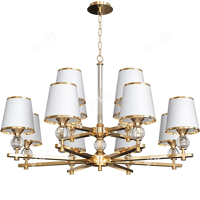 Elegant Aureola Pendant Chandelier 3D model image 3