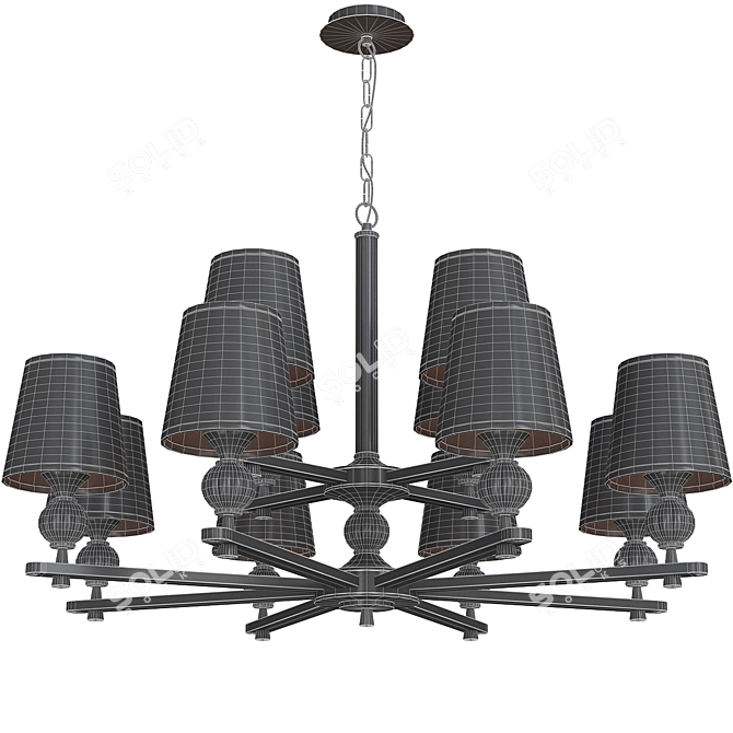 Elegant Aureola Pendant Chandelier 3D model image 4