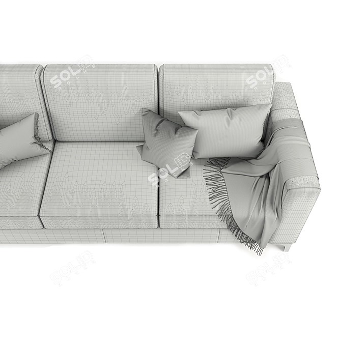 Luxurious HomeVance Casero Leather Sofa 3D model image 1