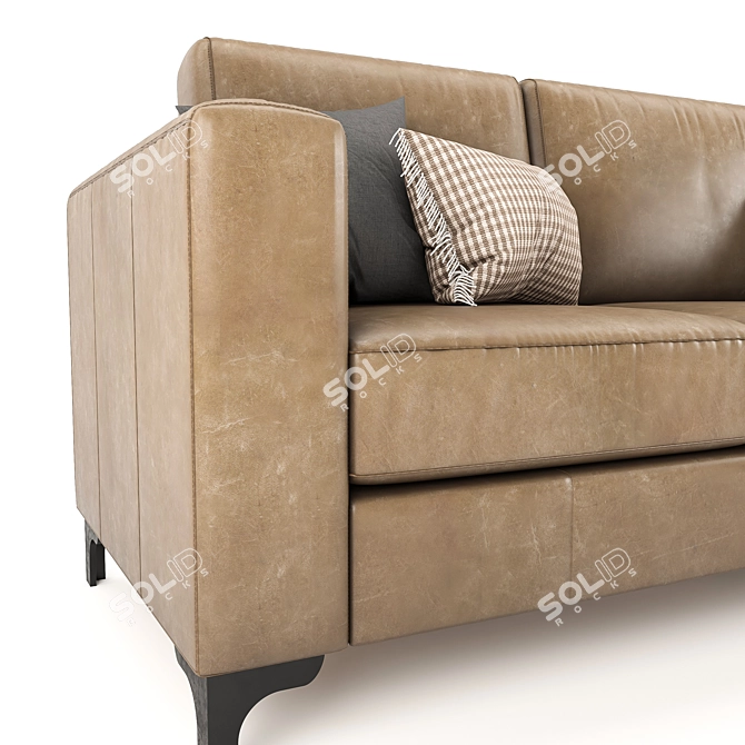 Luxurious HomeVance Casero Leather Sofa 3D model image 5