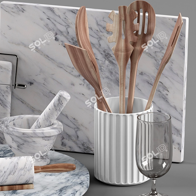 Elegant Marble Kitchen Set 3D model image 3