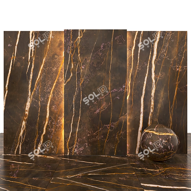 Nutmeg Marble: Elegant & Versatile Tiles 3D model image 2