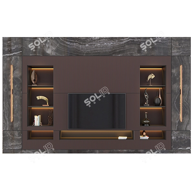 Multi-Format TV Stand with Textures 3D model image 1