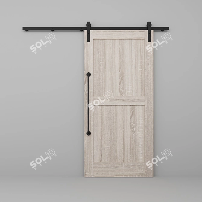 Modern Loft Sliding Doors 3D model image 1