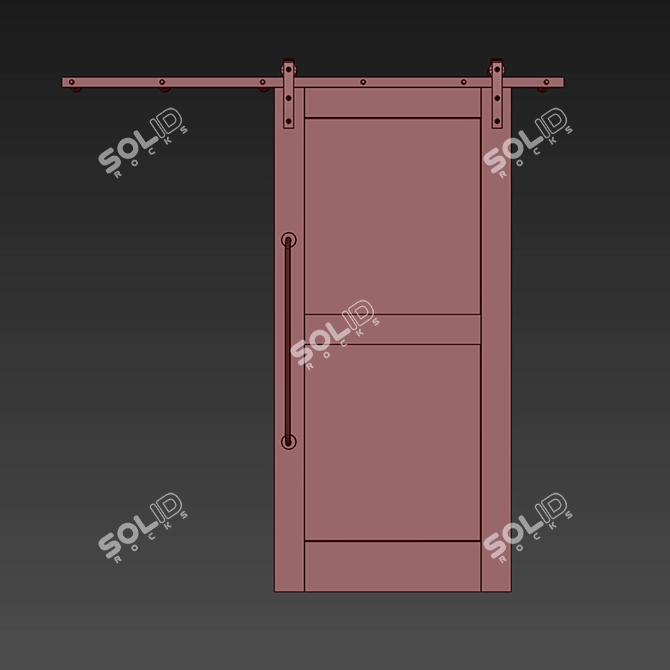 Modern Loft Sliding Doors 3D model image 2