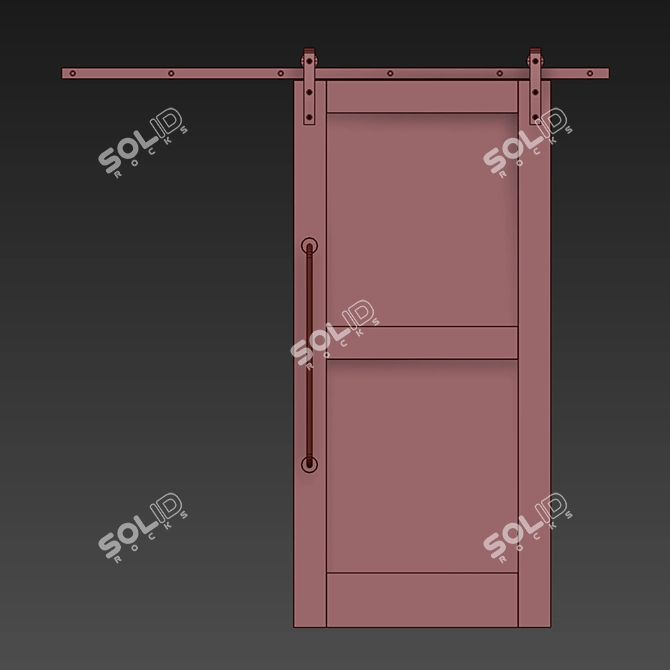 Modern Loft Sliding Doors 3D model image 4