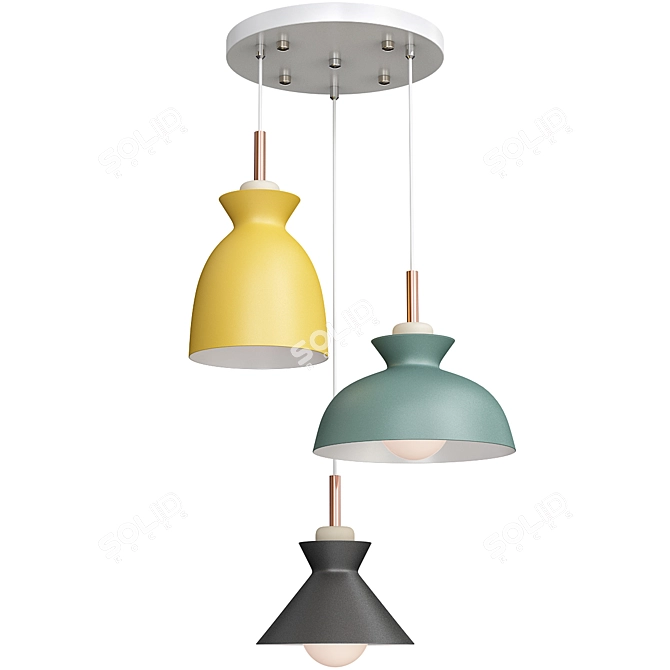 OMG Trio: Modern Pendant Lighting 3D model image 1