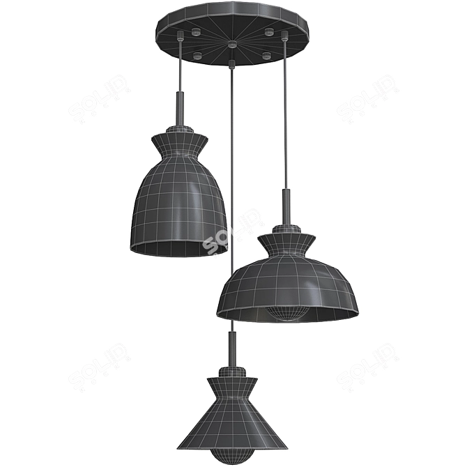 OMG Trio: Modern Pendant Lighting 3D model image 2