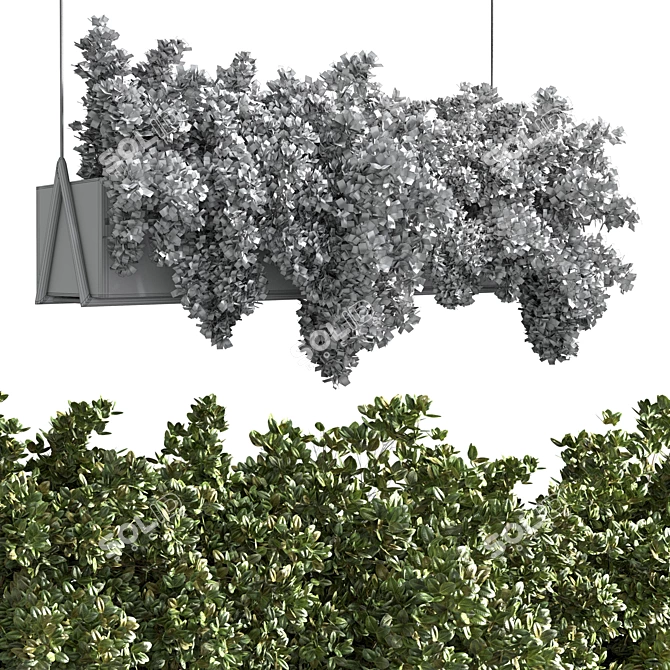 Metal Bax Vase: Collection of Indoor Hanging Plants 3D model image 3