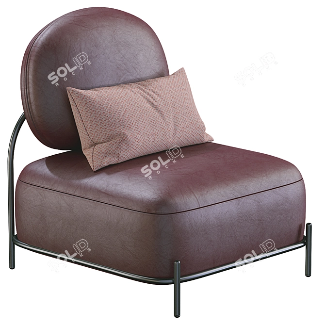 Luxury Leather Armchair: Pawai 3D model image 2