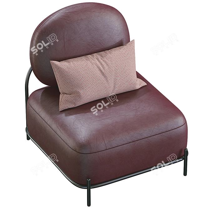 Luxury Leather Armchair: Pawai 3D model image 6