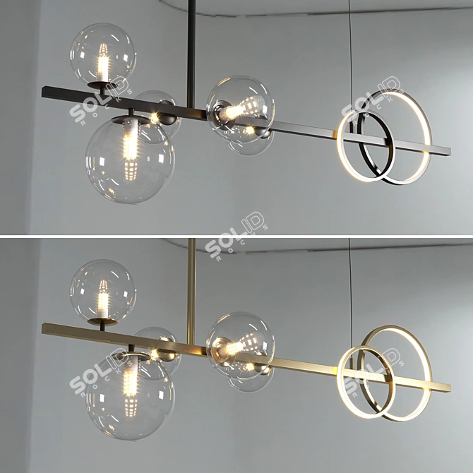 European Glass Bubble Pendant Lights 3D model image 2