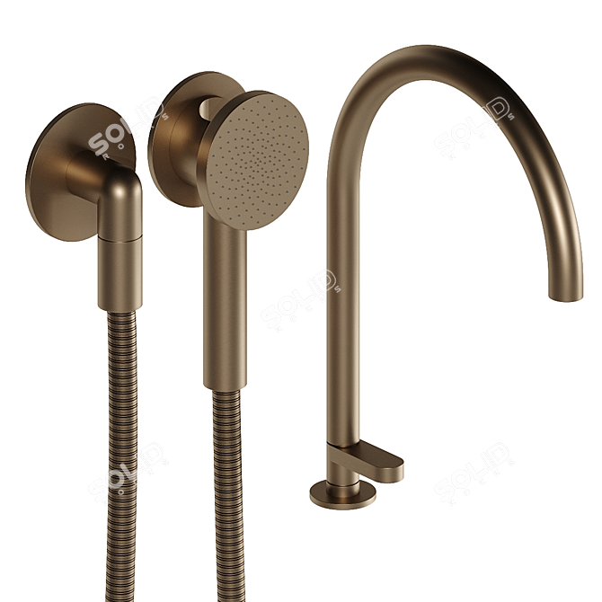 Sleek Style: Cocoon Faucet & Shower 3D model image 2