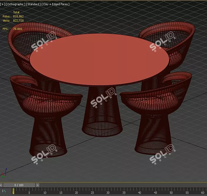 Modern Elegance: Platner Dining Set 3D model image 2