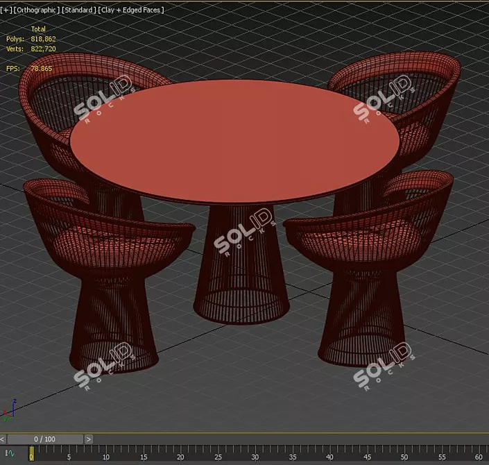 Modern Elegance: Platner Dining Set 3D model image 5