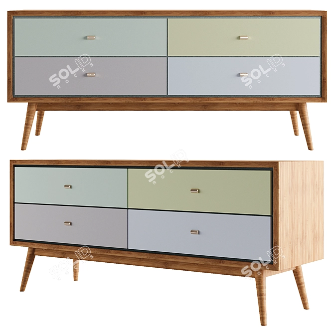 Modern Colorful Cabinet 3D model image 1