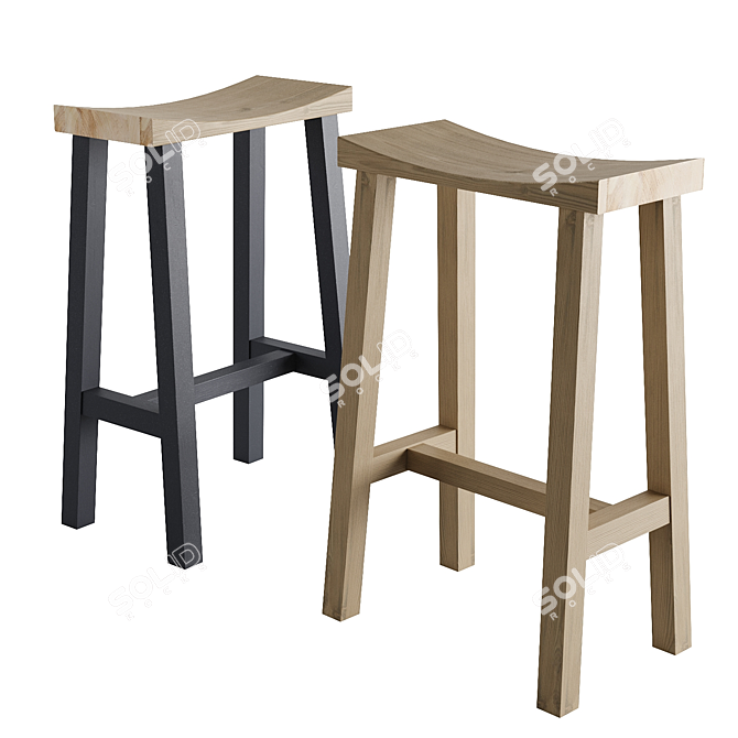 Elevate Your Space with Cox & Cox Curved Stool 3D model image 1