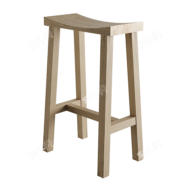 Elevate Your Space with Cox & Cox Curved Stool 3D model image 2