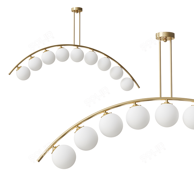 Modern Ceiling Lamp with Arc and Balls 3D model image 1