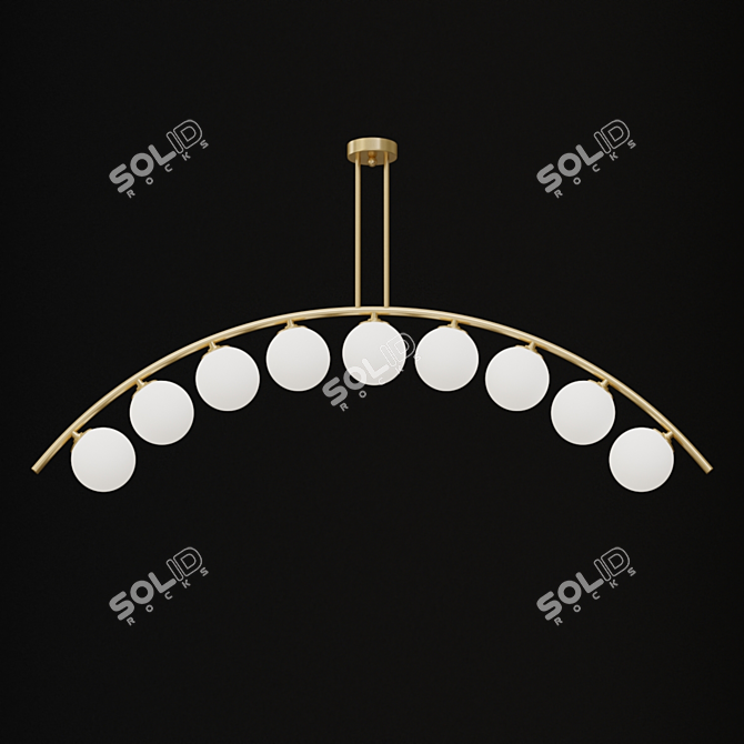 Modern Ceiling Lamp with Arc and Balls 3D model image 2