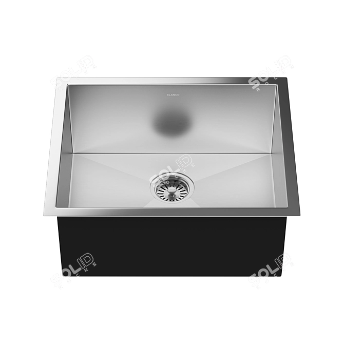 Blanco Quatrus R0 - Small Undermount Stainless Steel Sink 3D model image 2