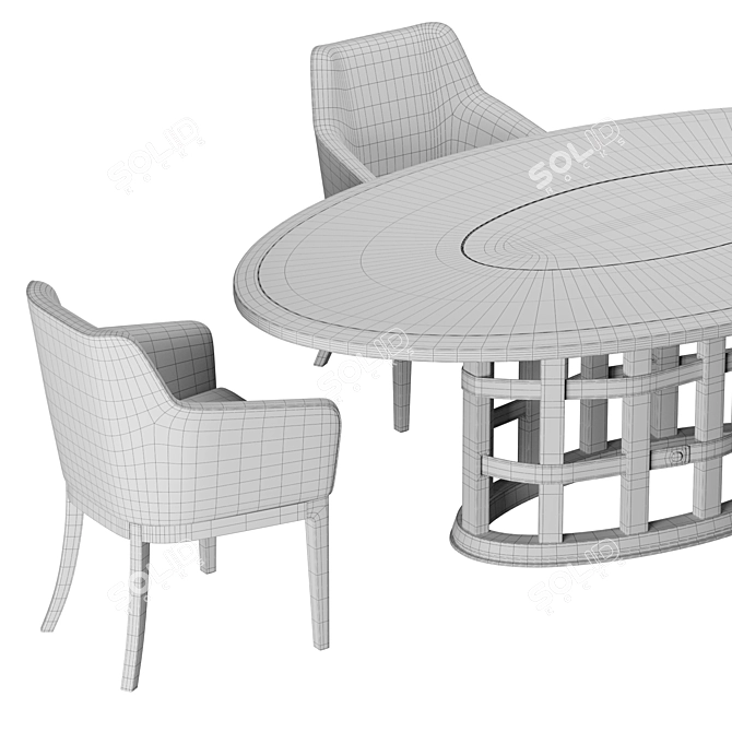 Grilli Harris Oval Dining Set 3D model image 6