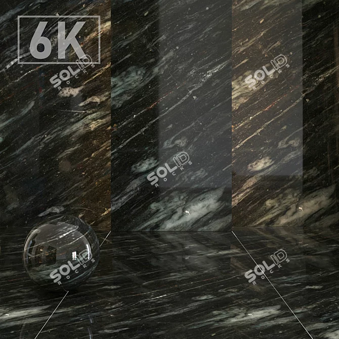 Elegant Dark Marble Tile 3D model image 1