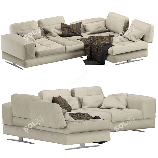 Modular Sofa Blues MaxDivani - Stylish and Versatile 3D model image 1